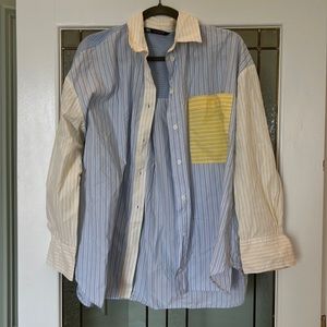 Zara multi stripe cotton button down